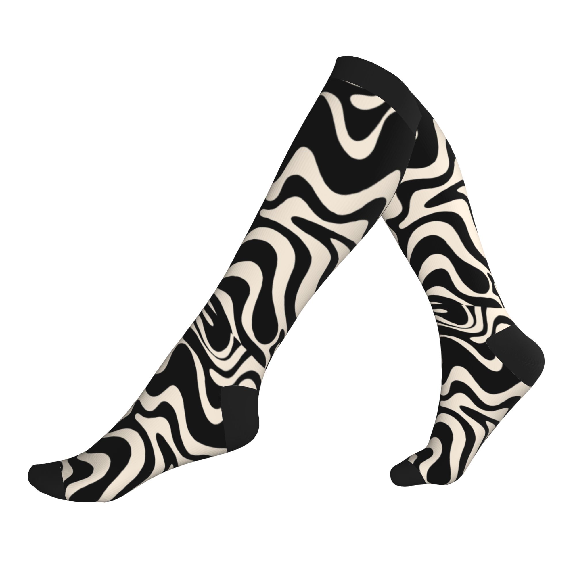 3D Printing Liquid - Meias com padrão abstrato Fashion Sage