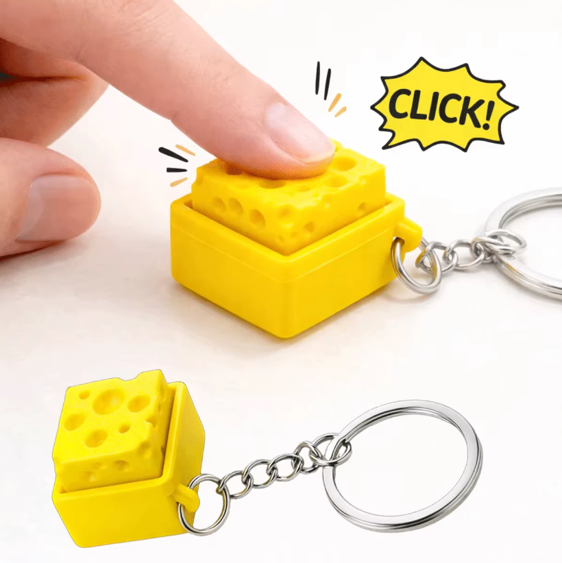 3D Printing Idea - Chaveiro Clicker de Teclado Mini Queijo