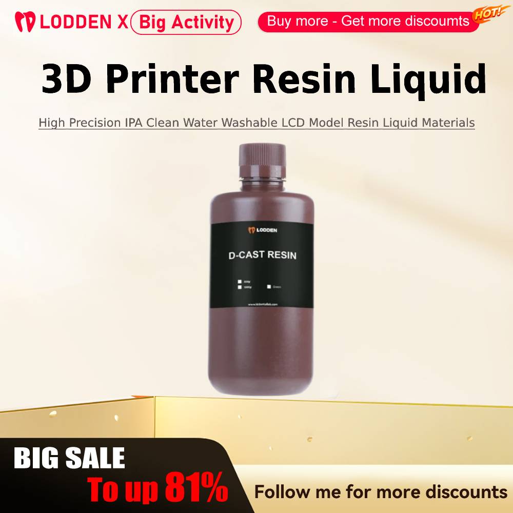 3D Printing Liquid - Lodden impressora 3d resina líquida 385/405nm