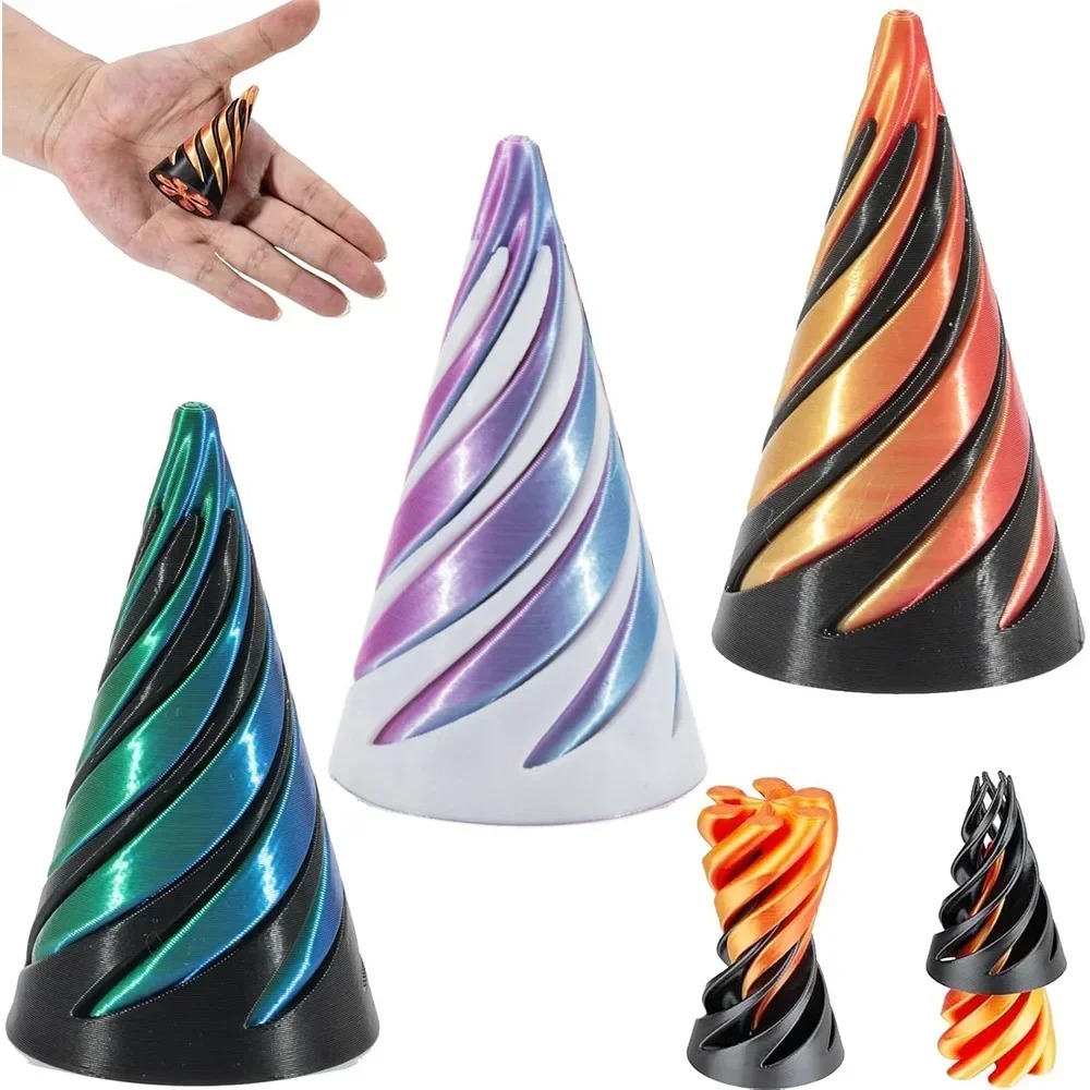 3D Printing Idea - Brinquedo de Cone Espiral Impresso em